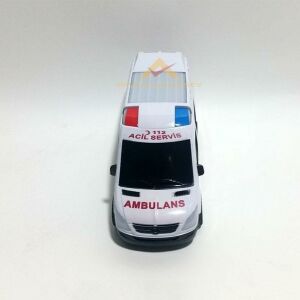 Sesli ışıklı hareketli çocuk ambulans oyuncak araba 21cm