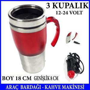 Çelik İç Yüzeyli 12-24 Volt Oto Kettle - Oto Çay Ve Kahve Makinesi 