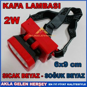 ŞARJLI 2 LEDLİ SICAK ve SOĞUK BEYAZ KAFA LAMBASI