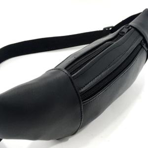 3Gözlü Fermuarlı Askılı Klasik Model Sade Deri Bel Çantası Unisex