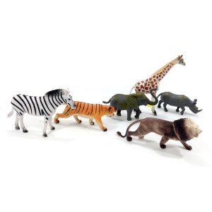 6'lı İçi Dolu Vahşi Hayvanlar Oyuncakları Eğitici Öğretici Çocuk Oyuncakları