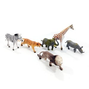 6'lı İçi Dolu Vahşi Hayvanlar Oyuncakları Eğitici Öğretici Çocuk Oyuncakları