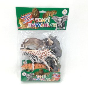 6'lı İçi Dolu Vahşi Hayvanlar Oyuncakları Eğitici Öğretici Çocuk Oyuncakları