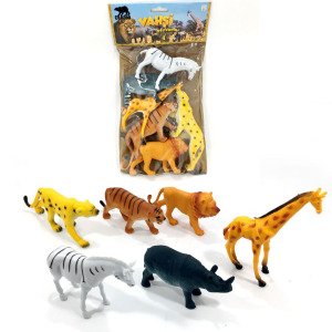 6'lı Büyük Boy İçi Dolu Vahşi Hayvan Oyuncakları Eğitici Öğretici Çocuk Oyuncakları