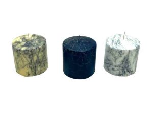 10X10 Çaplı Mermer Desenli Dekoratif Mum