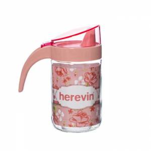 Yağlık Sirkelik Renkli Gravürlü Cam Sürahi 660 ml Zeytinyağlık