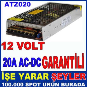 12V 20A AC-DC İÇ ve DIŞ MEKAN ŞERİT LED ADAPTÖRÜ