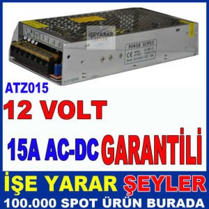 12V 15A AC-DC İÇ ve DIŞ MEKAN ŞERİT LED ADAPTÖRÜ