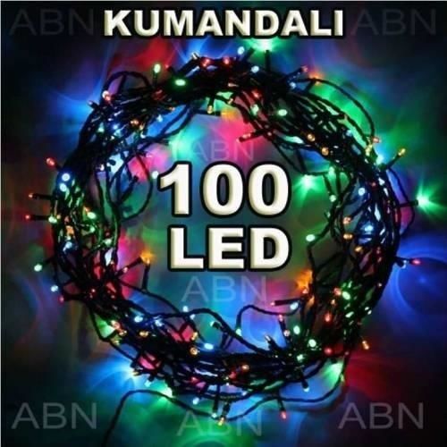 100adet Prinç Led Renkli 400cm Yılbaşı Ağacı Süsü,Kumandalı Değişen Modlarda Yanan Renkli Noel Işığı