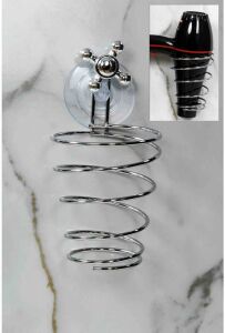 Metal Vantuzlu Fön Makinesi Askısı Fönlük Maşalık Banyo Askısı