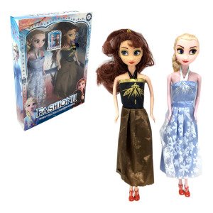 Fashion 2'li Oyuncak Bebek 28cm Müzikli Elsa ve Anna Bebek