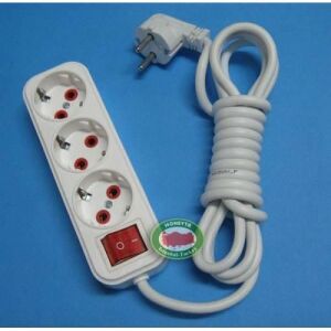 3 Lü Anahtarlı Topraklı Uzatma Kablosu 2 Metre