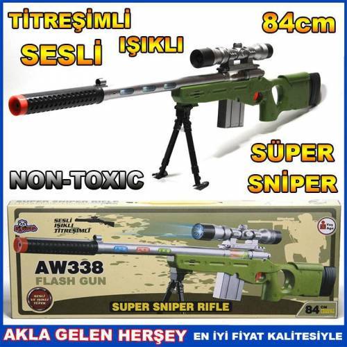 84cm Titreşimli Sesli Işıklı Süper Sniper Tüfek
