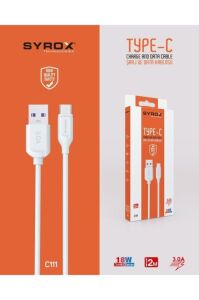 Syrox C111 Type-c Girişli 3.0a 18W Data Ve Hızlı Şarj Kablosu