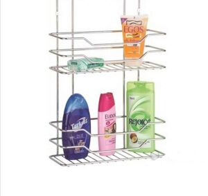 Askılı ve 2 Katlı Krom Duşakabin Havlupan Rafı Sabunluuk, Şampuanlık