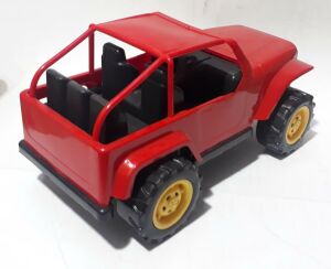 34x19x19cm Boyutunda Kırmızı ve Sarı Renk Jeep Görünümlü Cip