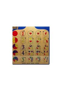 Uslu Çocuk Ahşap Yapboz Kesirler Sayılar Eşleme Kümeler 32x32 cm