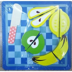 10 Parçadan Oluşan Ahşap Sebze ve Meyve Kesme Oyunu 19x19 cm