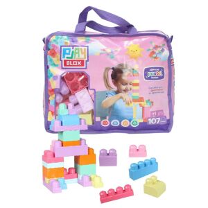 2977 Play Blox Pastel Blok Yapı Oyuncakları 107 Parça ,Saklama Çantalı ,1 Yaş ve Üzeri