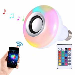 Led Ampul Bluetooth Hoparlörlü Kumandalı Rgb Akıllı Lamba