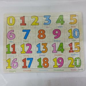 Eğitici Sayıları Öğreniyorum (20'ye Kadar) Ahşap Puzzle 22x30 cm