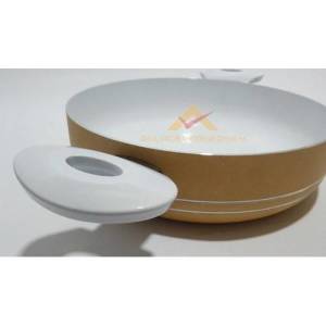 Cam Kapaklı Basık Seramik Karnıyarık Tenceresi