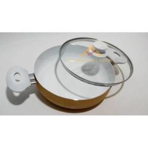 Cam Kapaklı Basık Seramik Karnıyarık Tenceresi