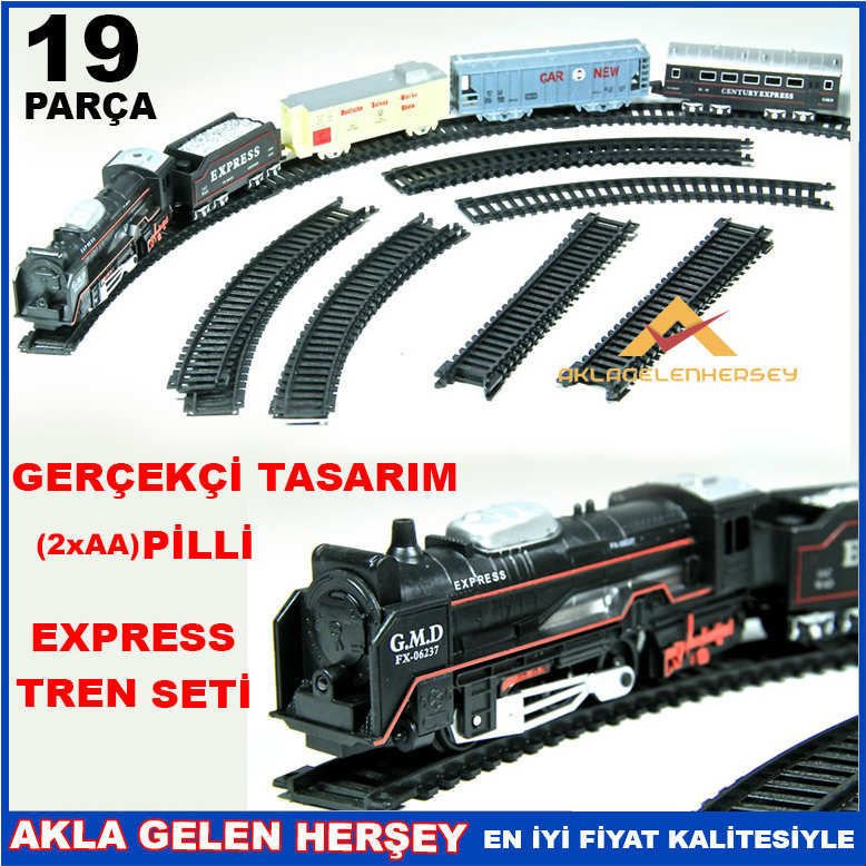 19 PARÇA KUTULU OYUNCAK PİLLİ EXPRESS TREN SETİ