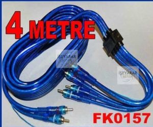 2 RCA-4 RCA süper oto SES anfi kablosu 4 metre