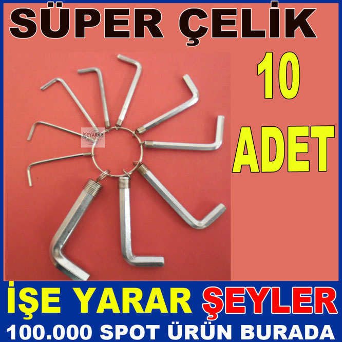 10LU ALYAN TAKIMI ÇELİK HER ARACA UYGUN 11cm