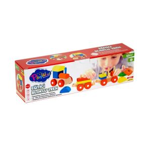 Ahşap Tren Eğitici Bloklu Ahşap Doğal Oyuncak Tren