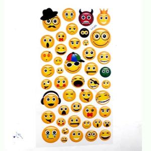 Kalp ve Yuvarlak Emoji Stickerlar Serisi Kabartmalı Yapışan 72 adet