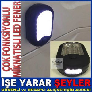 27 LEDLİ MIKNATISLI ÇOK FONKSİYONLU PİLLİ FENER