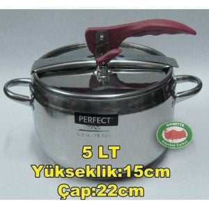 SÜPR ÇELİK DÜDÜKLÜ TENCERE 5 LT ÇİFT GÜVENLİK