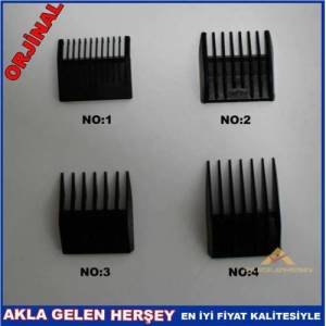 Moser Saç Tıraş Makinası için orjinal tarak takımı MOSER TRAŞ 4 adet farklı ölçüde saç kesim tarağı