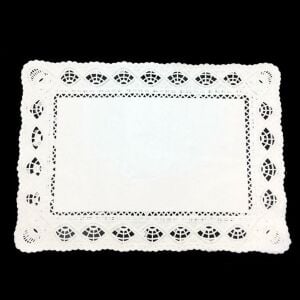 10 Adet Dantel Modeli Kağıt Dikdörtgen Tepsi Altlığı 26x37cm Kağıt Altlık Peçete