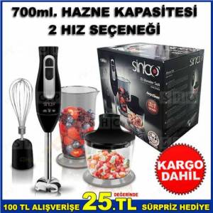 Sinbo 700 Ml. Kapasiteli Doğrayıcı Karıştırıcı Çelik Uçlu Blender