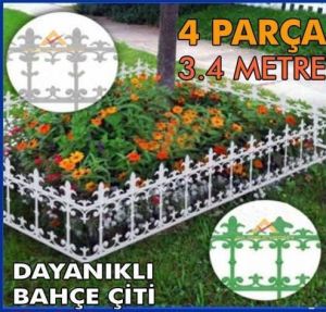 Antik görünümlü çiçek koruyucu çit birbirine eklenebilir 4 parça 3.4m dayanıklı dekoratif bahçe çiti