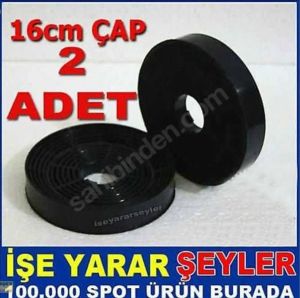 2 ADET 16cm BACASIZ ASPİRATÖR MİKRO KARBON ASPİRATÖR FİLTRESİ