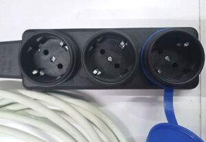 Kauçuk Fişli + 3lü Grup Prizli 5mt Uzatma Kablolu TSE Garantili 3x1.5 Kablo Topraklı Kaliteli Seyyar