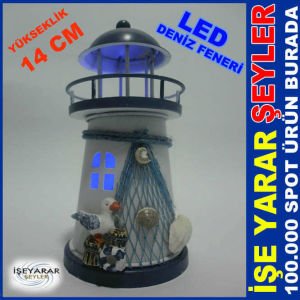 LED IŞIKLANDIRMALI METAL DENİZ FENERİ BİBLO