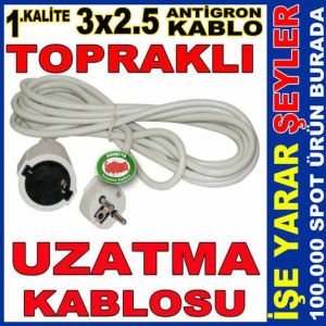 3x2.5 TSE GARANTİLİ TOPRAKLI UZATMA KABLOSU 20m