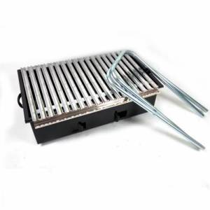 Emaye Gövdeli Katlanabilir Ayaklı Portatif Mangal Izgara 50 cm Çift Kulplu Barbekü