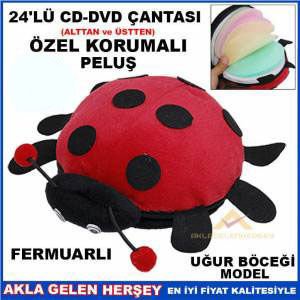 KORUMALI CD ÇANTASI PELUŞ UĞUR BÖCEĞİ 24'LÜ CD-DVD ÇANTASI ŞIK ve KULLANIŞLI BLU-RAY ÇANTASI