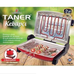 Taner Kebapçı Yeni Nesil Jumbo Boy Çifte Telli Elektrikli Izgara Çevirmesi Kolay Kapaklı Barbekü