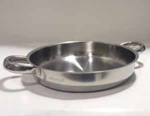 Çift Kulplu Tava 21cm Paslanmaz Çelik Tabansız Sahan Yanmaz Yapışmaz çok amaçlı Çelik Yumurta Sağanı