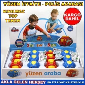 Ücretsiz Kargo KIRILMAZ YÜZEBİLEN TOP TEKER İTFAİYE-POLİS ARABA