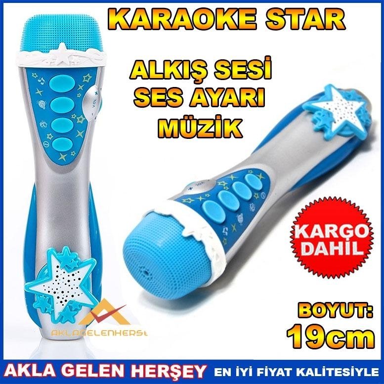 Ücretsiz Kargo KARAOKE STAR SESLİ MÜZİKLİ OYUNCAK MİKROFON KD