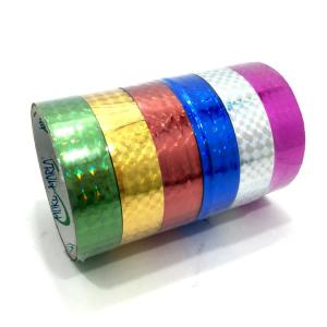 6 Adet Karışık Renkli Metalize Yaldızlı Hologramlı Dekor Bandı 3metre Dekoratif Renkli Yaldızlı Bant