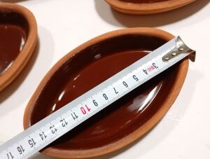 4 adet Kayık Tabak 15x9 Toprak Güveç Fırın Kabı Organik Pişirilmiş içi Sırlı Kahvaltı Güveçleri